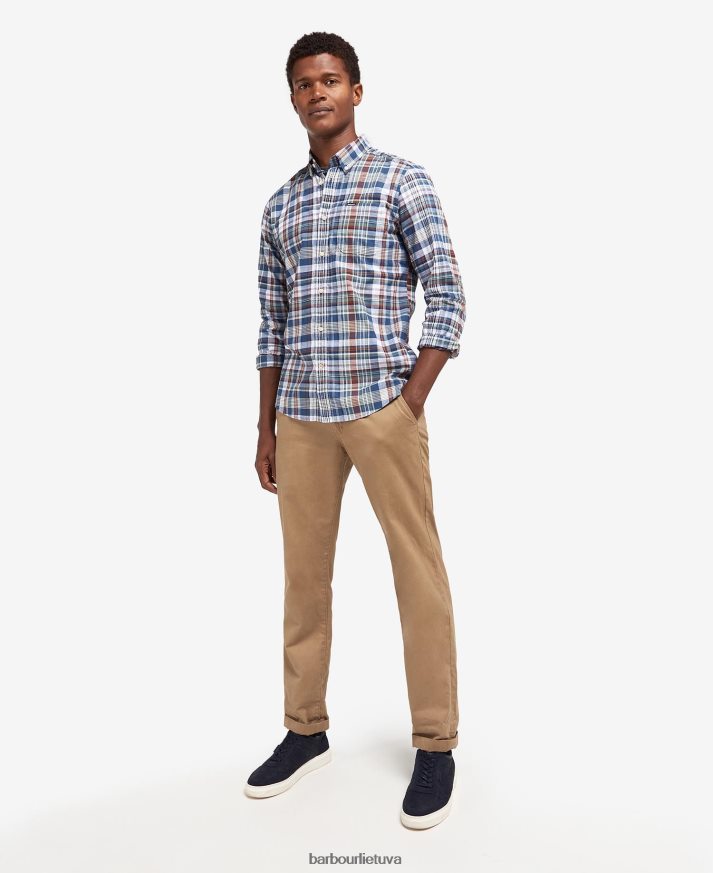 apranga Barbour Seacove pritaikyti marškiniai klasikinė mėlyna vyrų 6F6D80433