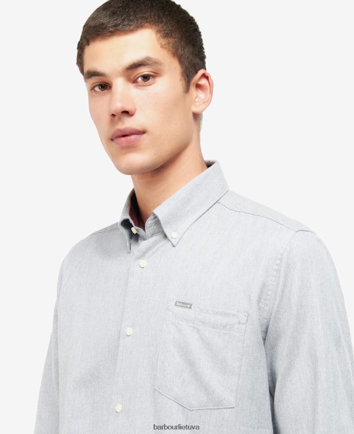apranga Barbour Seaham pritaikyti marškiniai pilkas marlas vyrų 6F6D80506