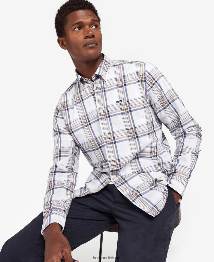 apranga Barbour Sunhill pritaikyti marškiniai klasikinis raudonas vyrų 6F6D80500