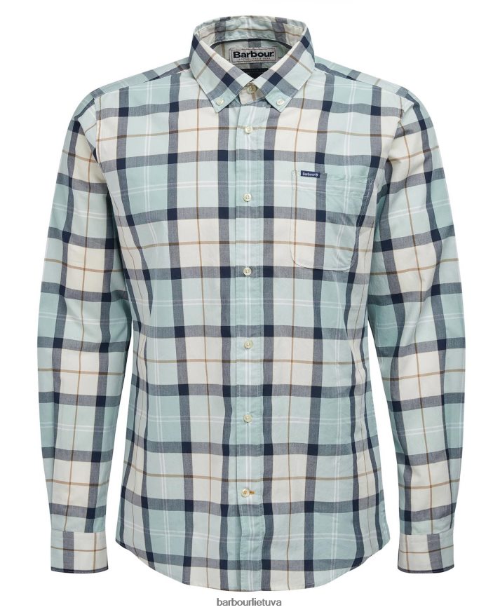 apranga Barbour žaliai pritaikyti marškiniai mėlynos kreidos tartanas vyrų 6F6D80323