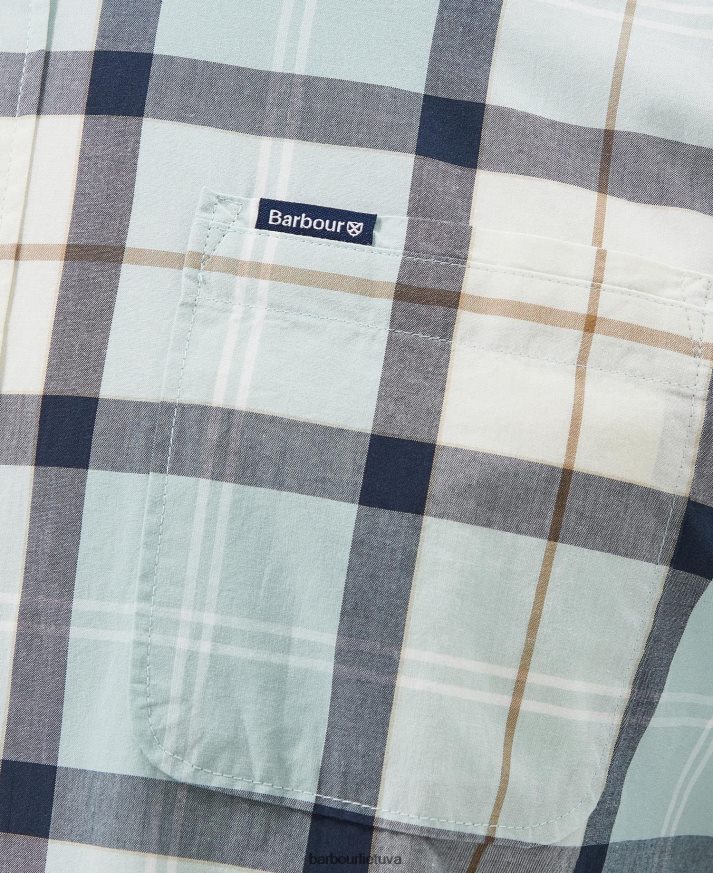 apranga Barbour žaliai pritaikyti marškiniai mėlynos kreidos tartanas vyrų 6F6D80323