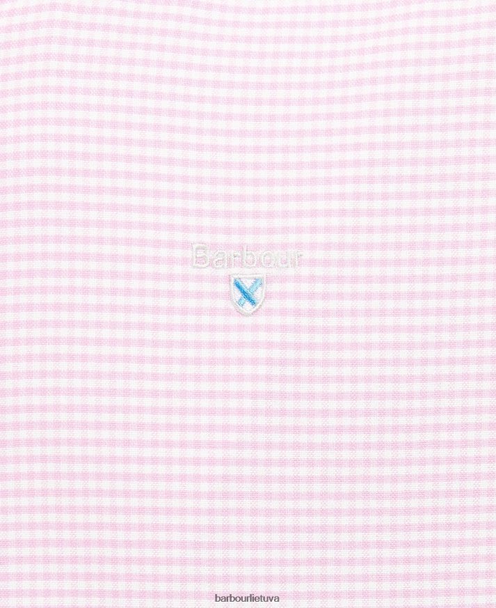 apranga Barbour gingham oxford pritaikyti marškiniai klasikinė rožinė vyrų 6F6D80405