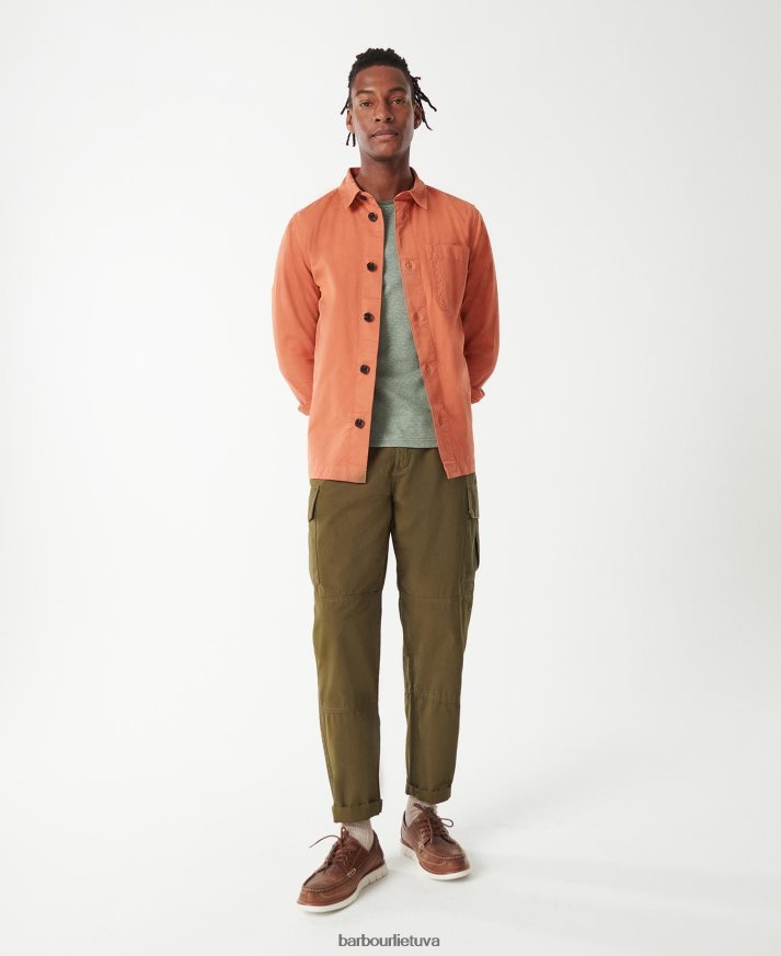 apranga Barbour ilgos pakrantės marškinėliai apelsinų prieskonių vyrų 6F6D80389