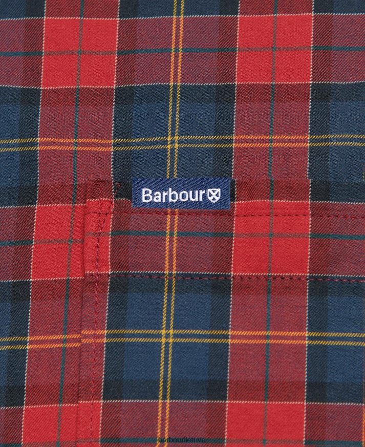 apranga Barbour mėnulio tartano marškiniai tamsiai raudona vyrų 6F6D80419