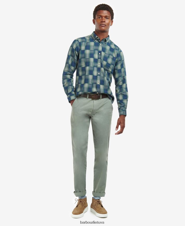 apranga Barbour marškinėliai, pritaikyti tartanui amble smėlio vyrų 6F6D80459