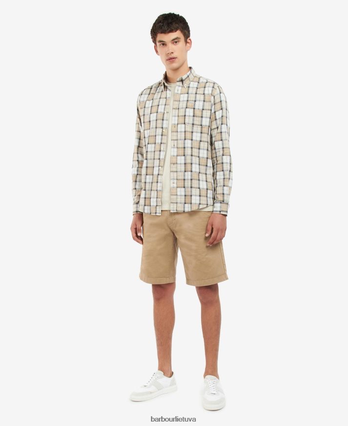 apranga Barbour marškinėliai, pritaikyti tartanui amble smėlio vyrų 6F6D80480