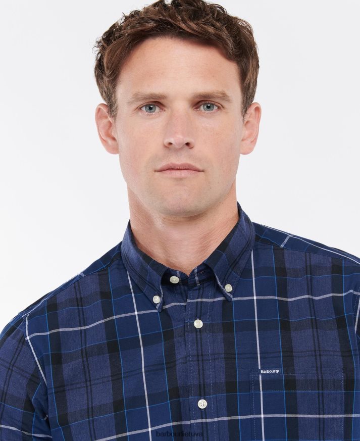 apranga Barbour marškiniai iš smėlio medienos rašalinė mėlyna vyrų 6F6D80318