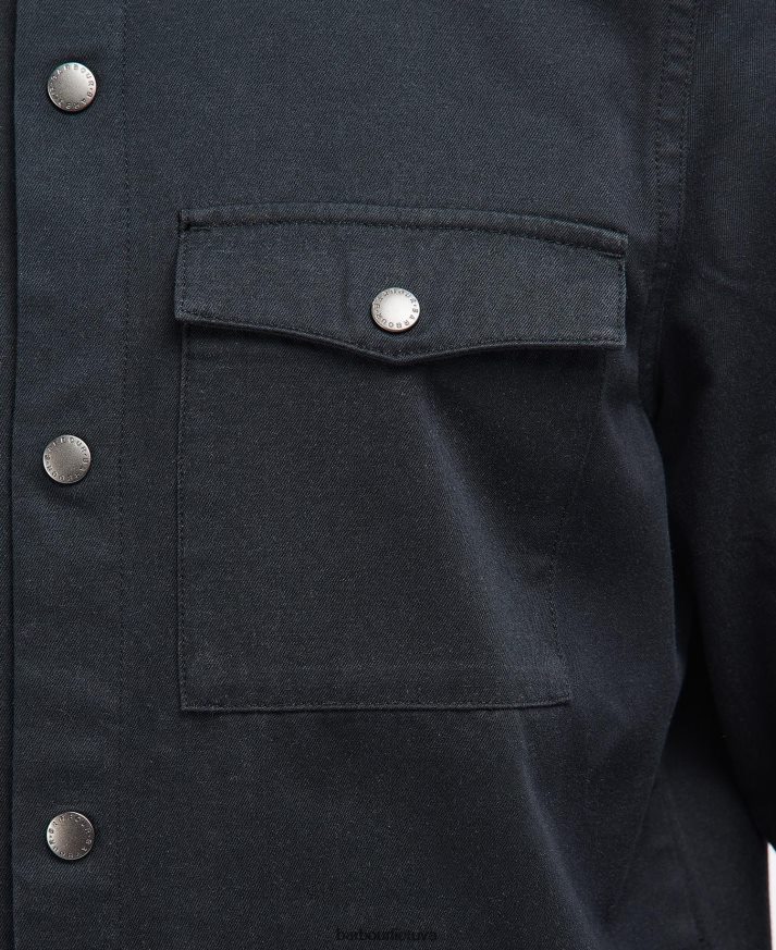 apranga Barbour mortan marškinėliai juodas vyrų 6F6D80334