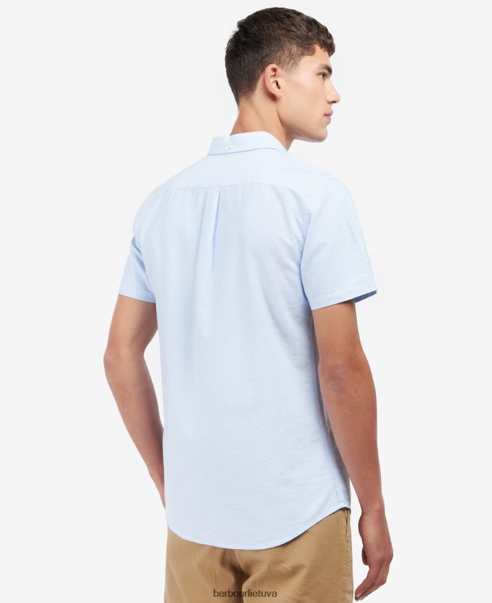apranga Barbour oksfordo marškinėliai trumpomis rankovėmis dangus vyrų 6F6D80324