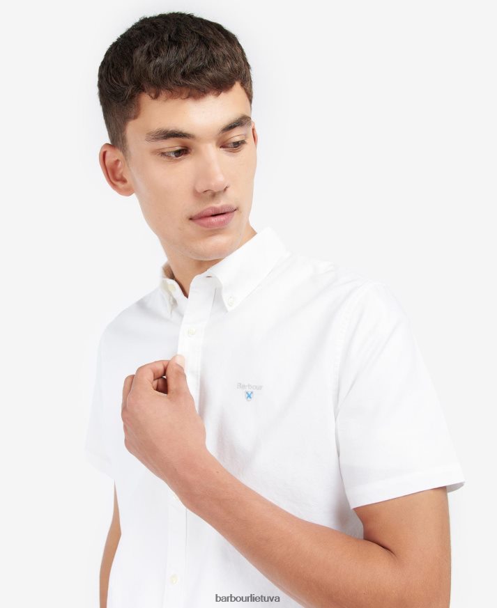 apranga Barbour oksfordo marškinėliai trumpomis rankovėmis dangus vyrų 6F6D80346