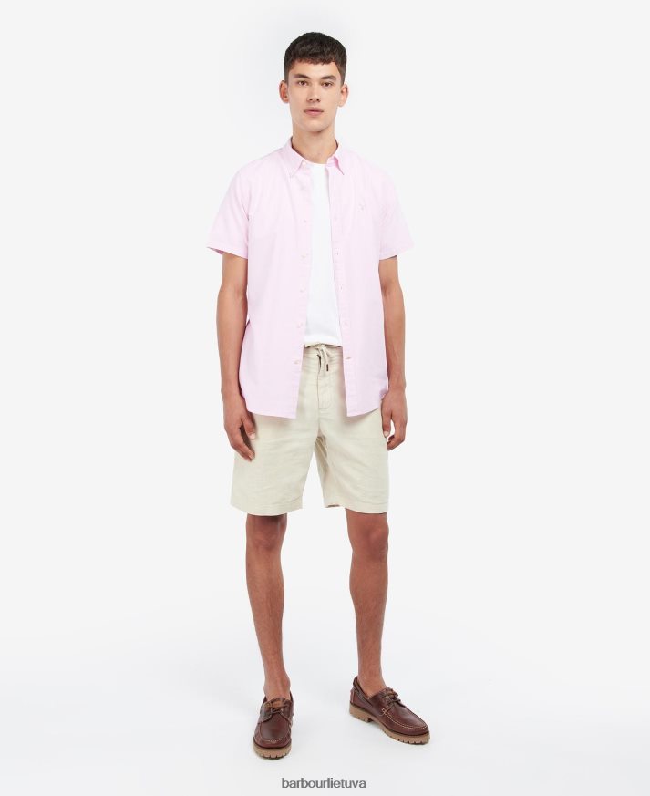 apranga Barbour oksfordo marškinėliai trumpomis rankovėmis dangus vyrų 6F6D80361