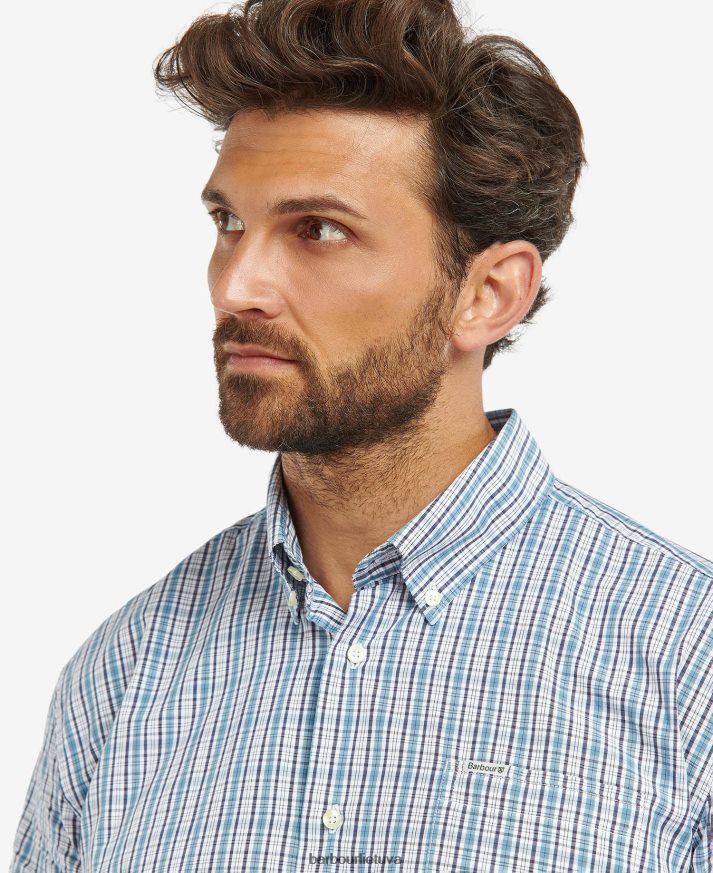 apranga Barbour „oterburn“ įprasti languoti marškiniai vidurio mėlyna vyrų 6F6D80414