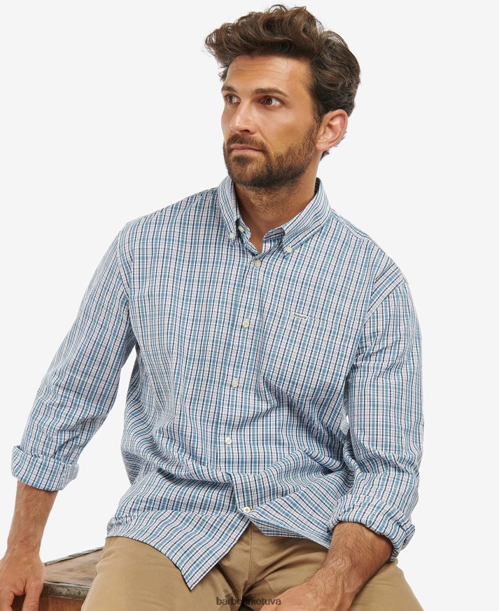 apranga Barbour „oterburn“ įprasti languoti marškiniai vidurio mėlyna vyrų 6F6D80414