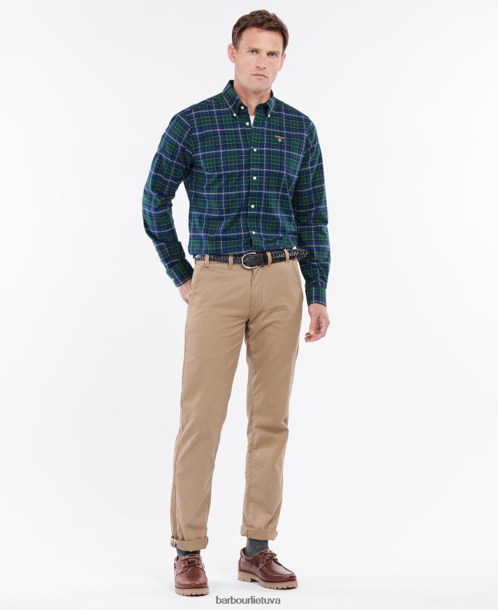 apranga Barbour oxbridge tartan pritaikyti marškiniai vasaros gebenė vyrų 6F6D80347