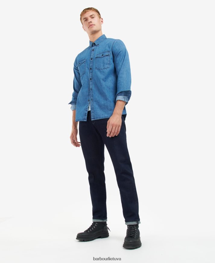apranga Barbour reynoldso džinsiniai marškiniai džinsinio audinio vyrų 6F6D80518