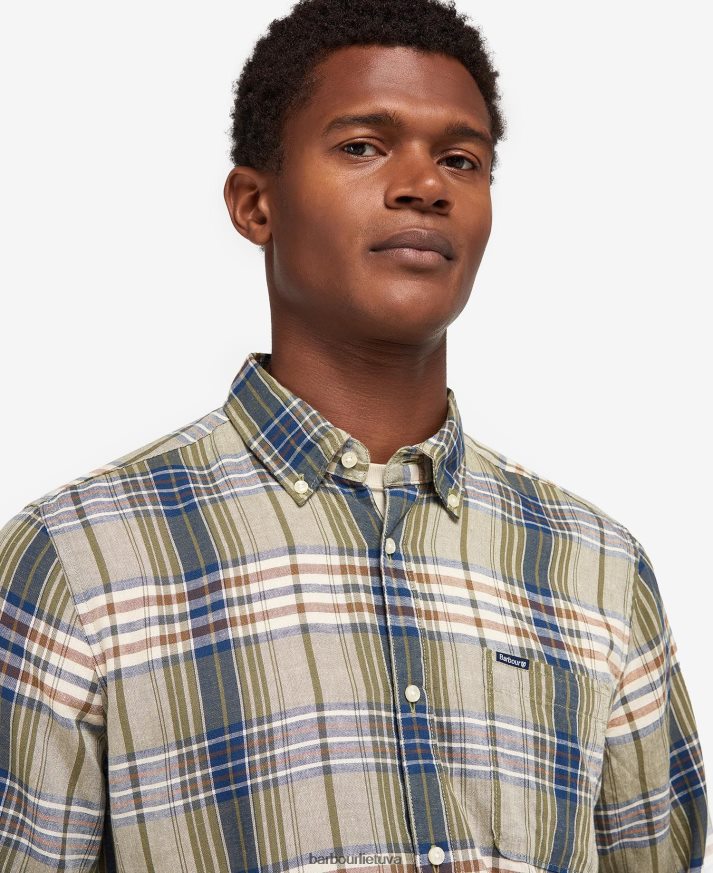 apranga Barbour siūtiniai marškinėliai vidurio mėlyna vyrų 6F6D80482