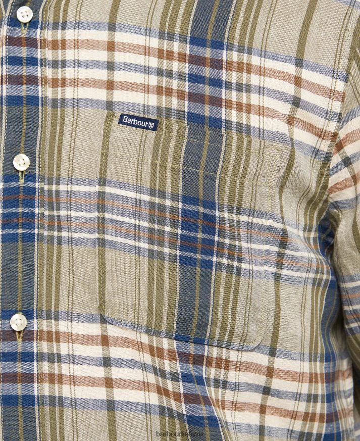 apranga Barbour siūtiniai marškinėliai vidurio mėlyna vyrų 6F6D80482