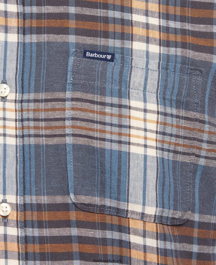 apranga Barbour siūtiniai marškinėliai vidurio mėlyna vyrų 6F6D80516