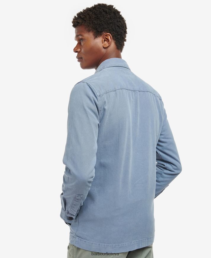 apranga Barbour skalbti medvilniniai marškinėliai balintos alyvuogės vyrų 6F6D80523