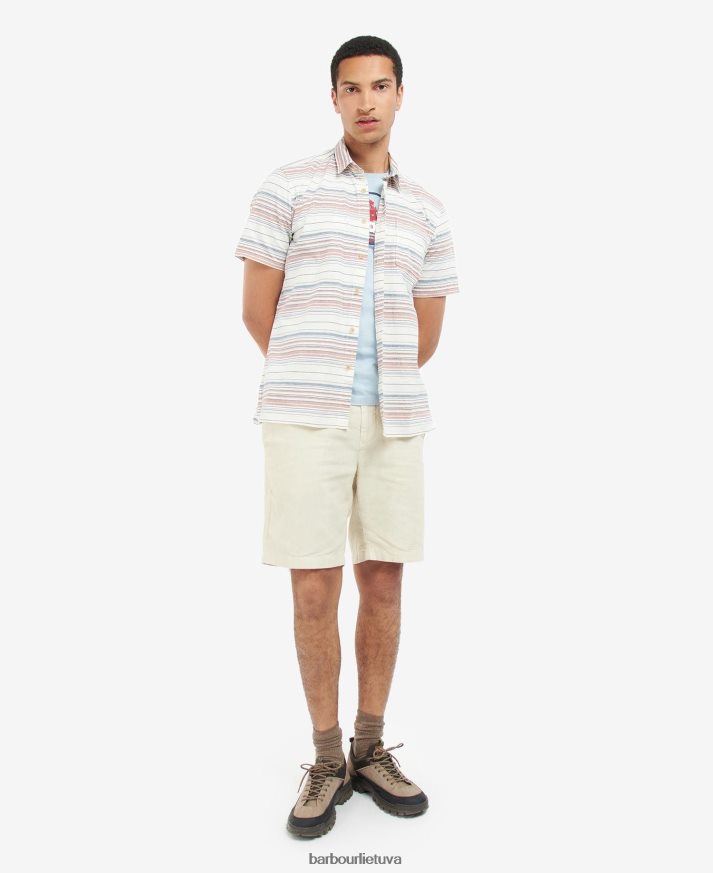 apranga Barbour su dryžuotais marškiniais ekru vyrų 6F6D80376