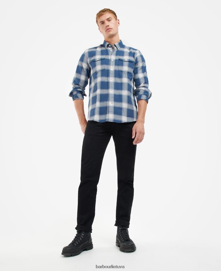 apranga Barbour turbo marškinėliai skiriamieji ženklai mėlyni vyrų 6F6D80403