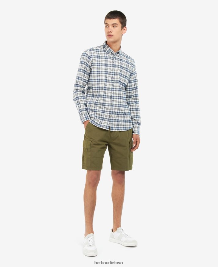 apranga Barbour waldon siūti marškiniai vidurio mėlyna vyrų 6F6D80424