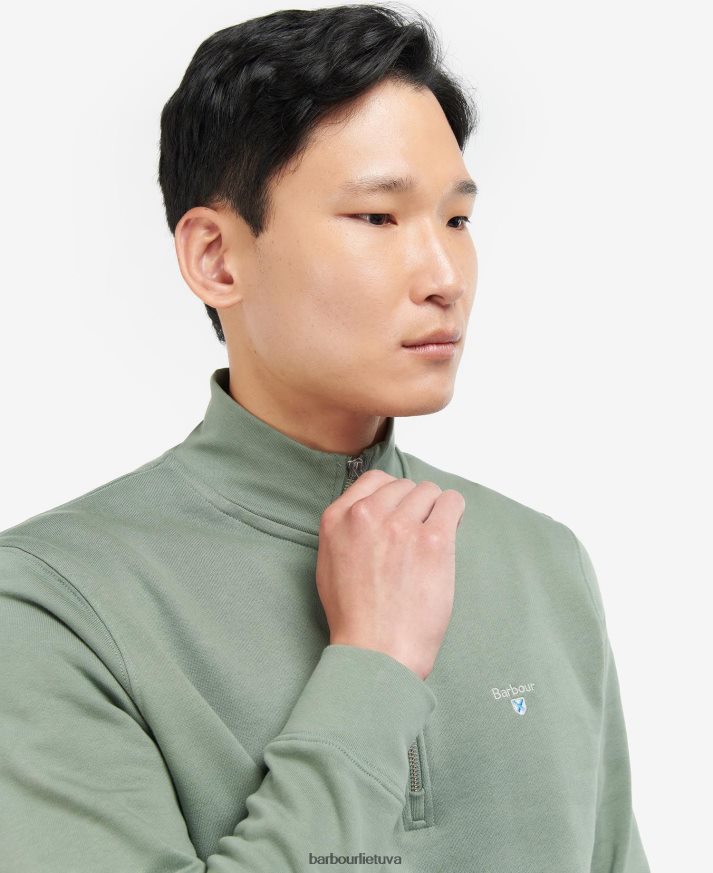 apranga Barbour Barbur Rothley megztinis su pusiau užtrauktuku agavos žalia vyrų 6F6D801061