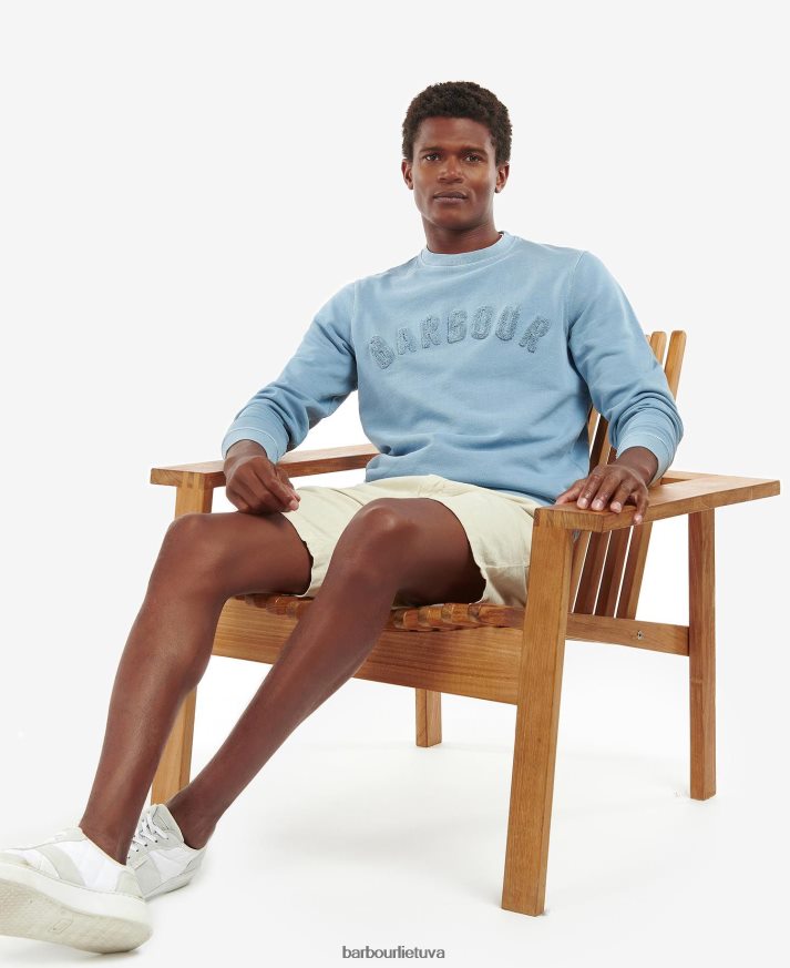 apranga Barbour Didelio logotipo megztinis su kaklu milteliai mėlyni vyrų 6F6D801042