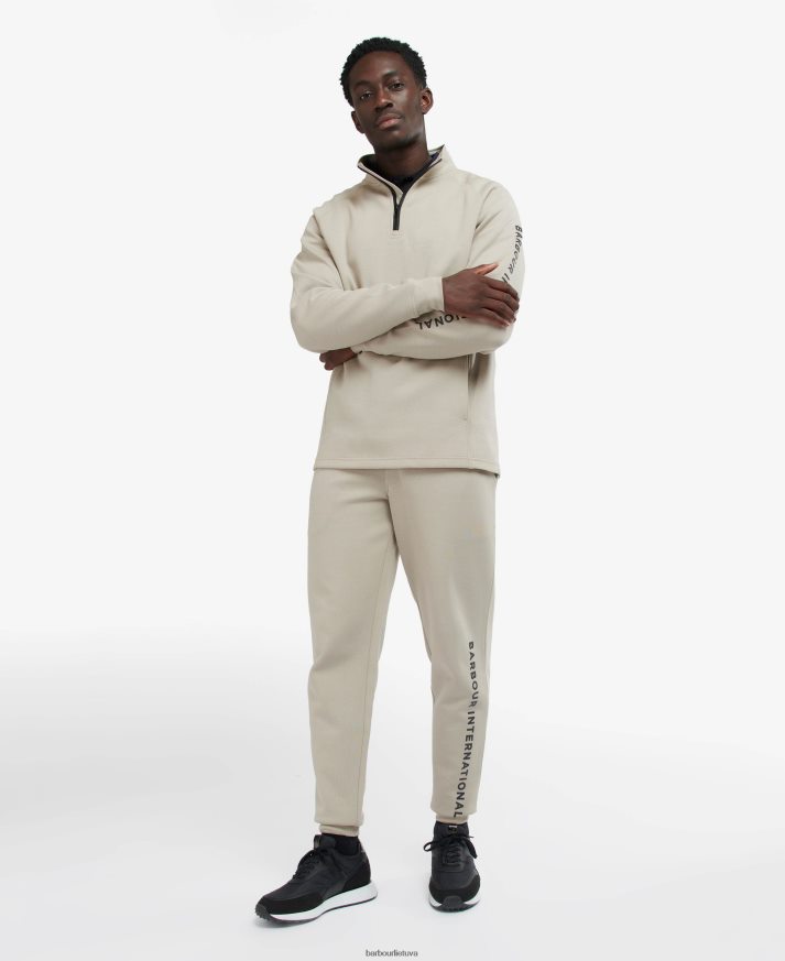 apranga Barbour Wallace megztinis su pusiau užtrauktuku betono vyrų 6F6D801003