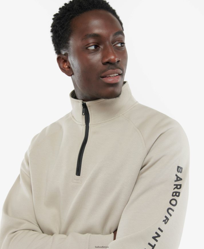 apranga Barbour Wallace megztinis su pusiau užtrauktuku betono vyrų 6F6D801003