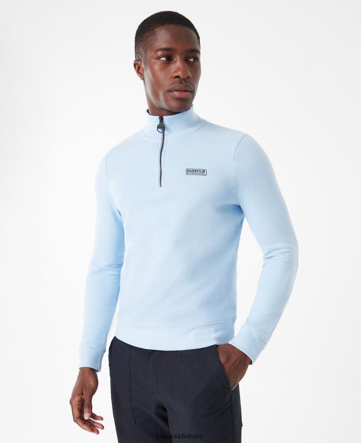 apranga Barbour būtinas megztinis su pusiau užtrauktuku išblukęs mėlynas vyrų 6F6D80999