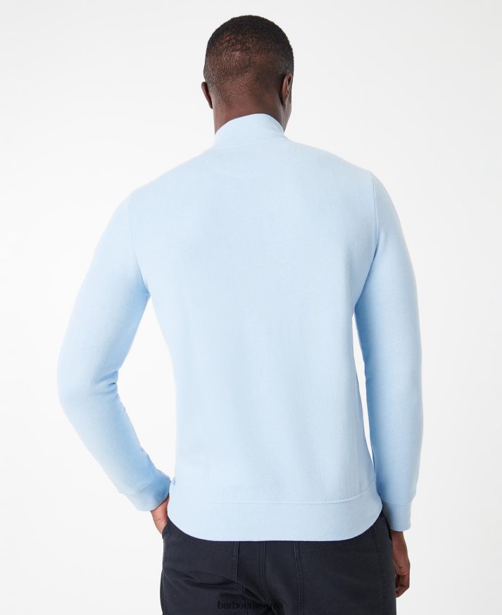 apranga Barbour būtinas megztinis su pusiau užtrauktuku išblukęs mėlynas vyrų 6F6D80999