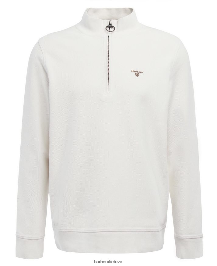 apranga Barbour birkrigg megztinis su puse užtrauktuku balti dūmai vyrų 6F6D80991