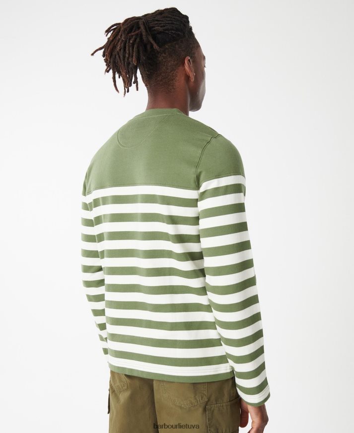 apranga Barbour firthmoor stripe įgula degintos alyvuogės vyrų 6F6D801007