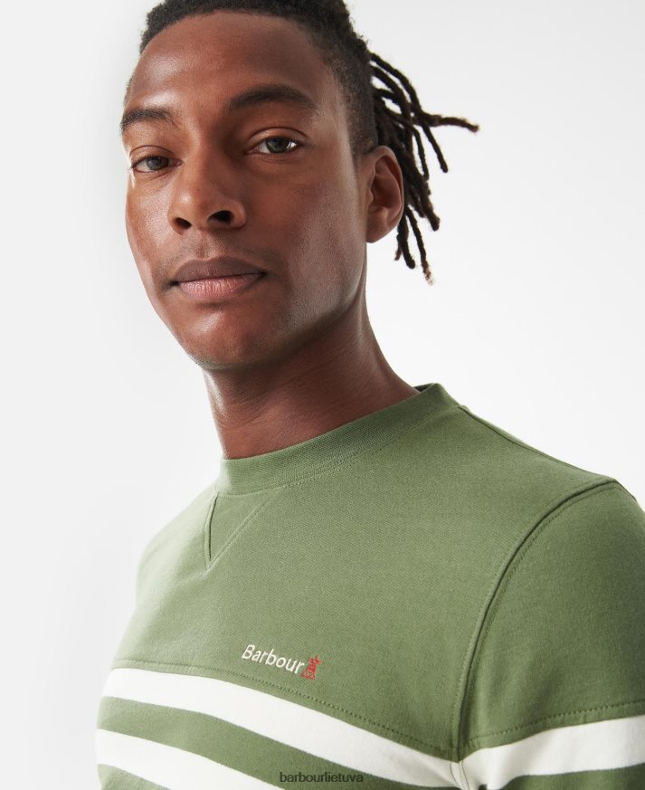apranga Barbour firthmoor stripe įgula degintos alyvuogės vyrų 6F6D801007