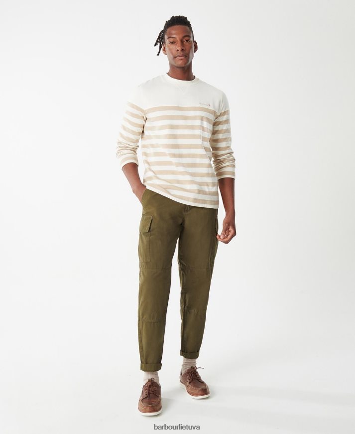 apranga Barbour firthmoor stripe įgula degintos alyvuogės vyrų 6F6D801011