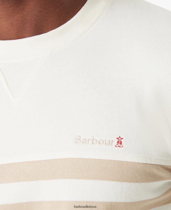 apranga Barbour firthmoor stripe įgula degintos alyvuogės vyrų 6F6D801011