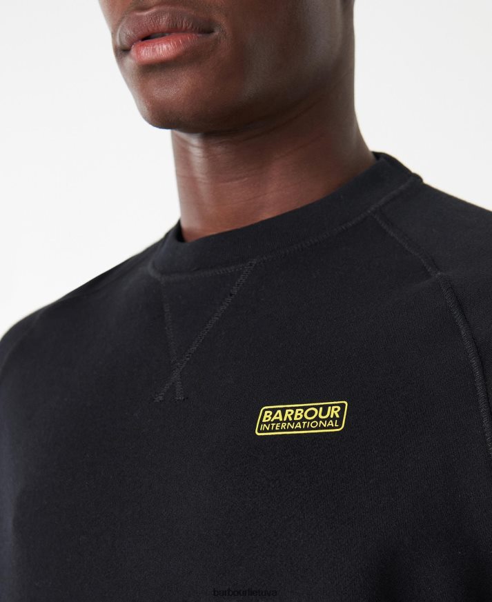 apranga Barbour tarptautinis megztinis, būtinas įgulos kakleliu juodas vyrų 6F6D801010