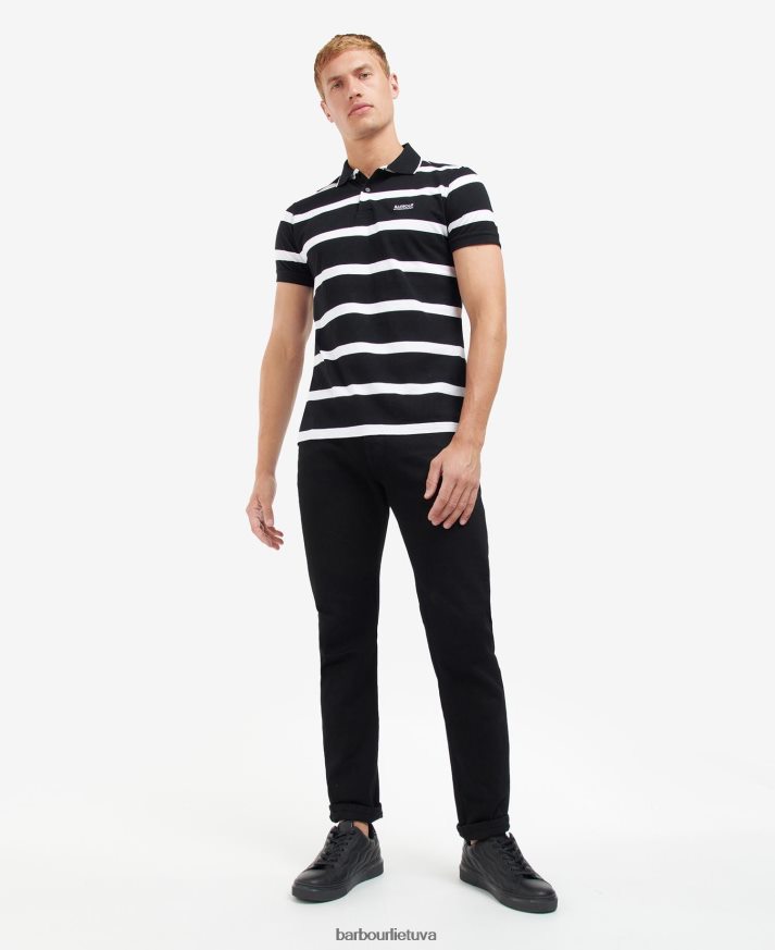 apranga Barbour Cobain dryžuoti polo marškinėliai mėlynas horizontas/balta vyrų 6F6D80692