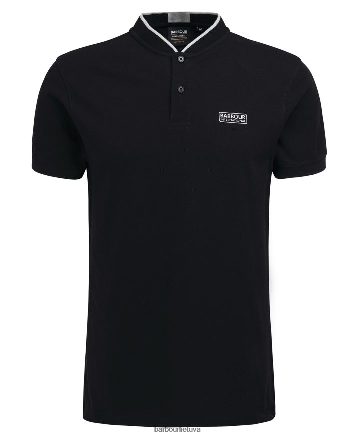 apranga Barbour Lewis sportiniai polo marškinėliai klasikinis juodas vyrų 6F6D80675