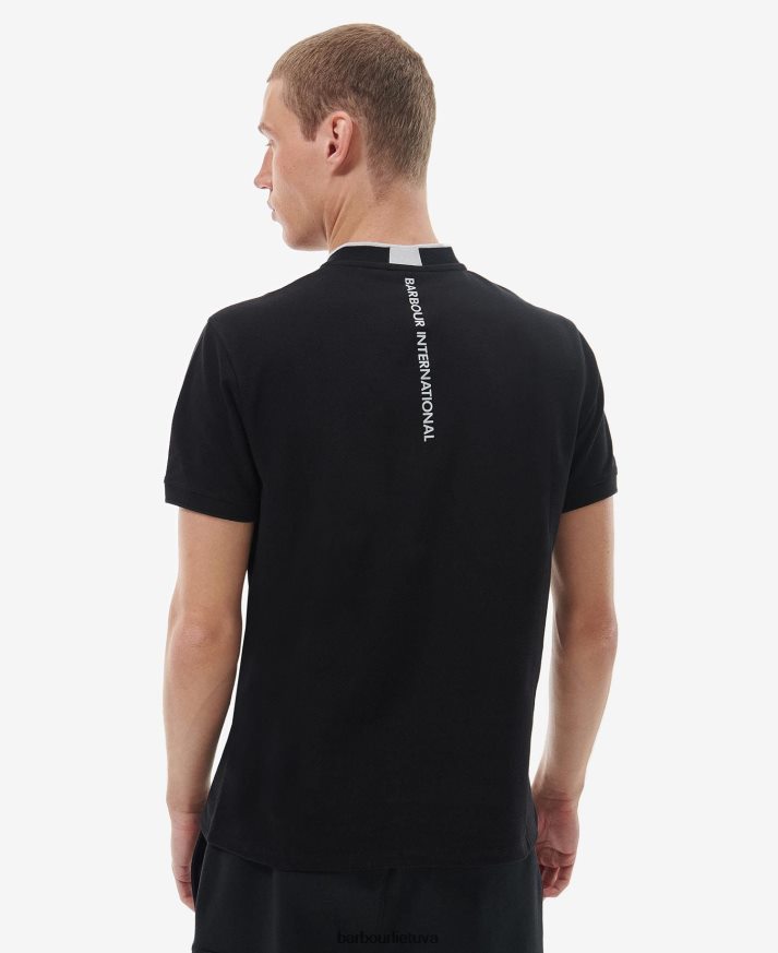 apranga Barbour Lewis sportiniai polo marškinėliai klasikinis juodas vyrų 6F6D80675