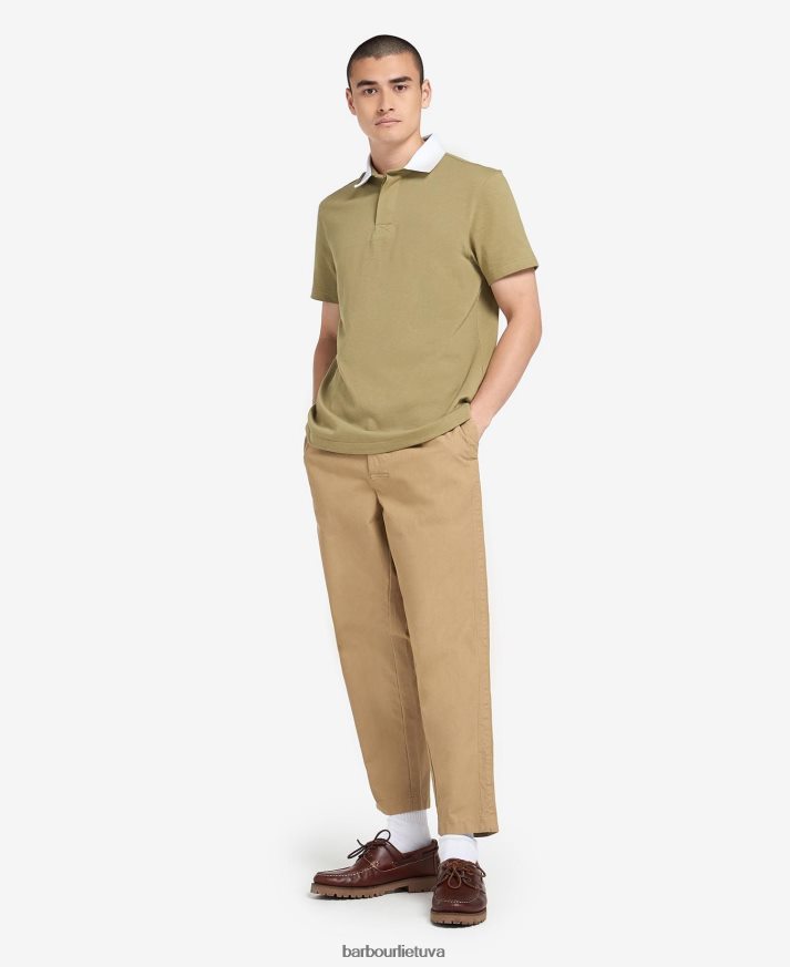 apranga Barbour Wilson polo marškinėliai balintos alyvuogės vyrų 6F6D80703