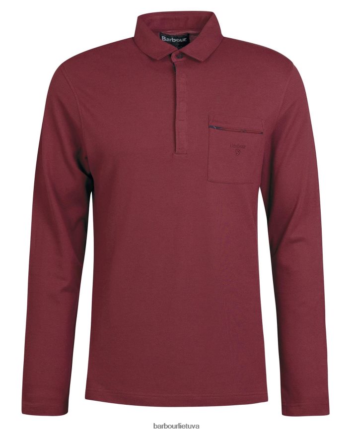 apranga Barbour adie polo marškinėliai ilgomis rankovėmis dk bordo vyrų 6F6D80688