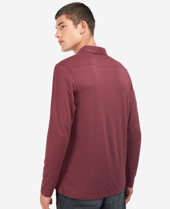 apranga Barbour adie polo marškinėliai ilgomis rankovėmis dk bordo vyrų 6F6D80688