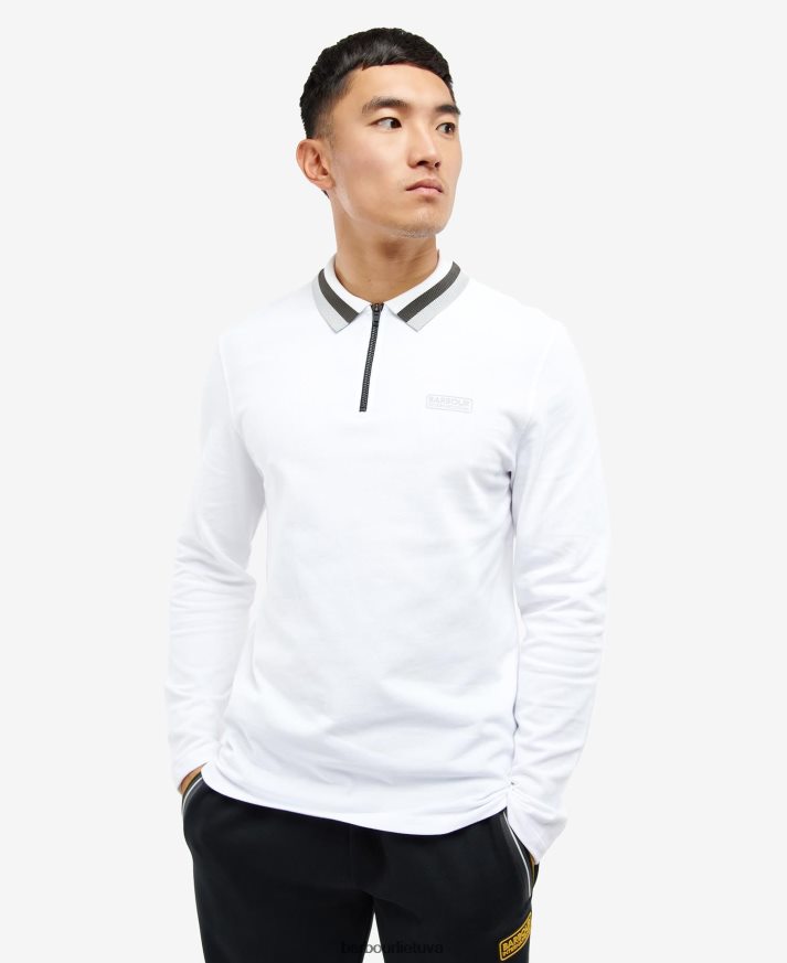 apranga Barbour adisham polo marškinėliai ilgomis rankovėmis baltas vyrų 6F6D80741