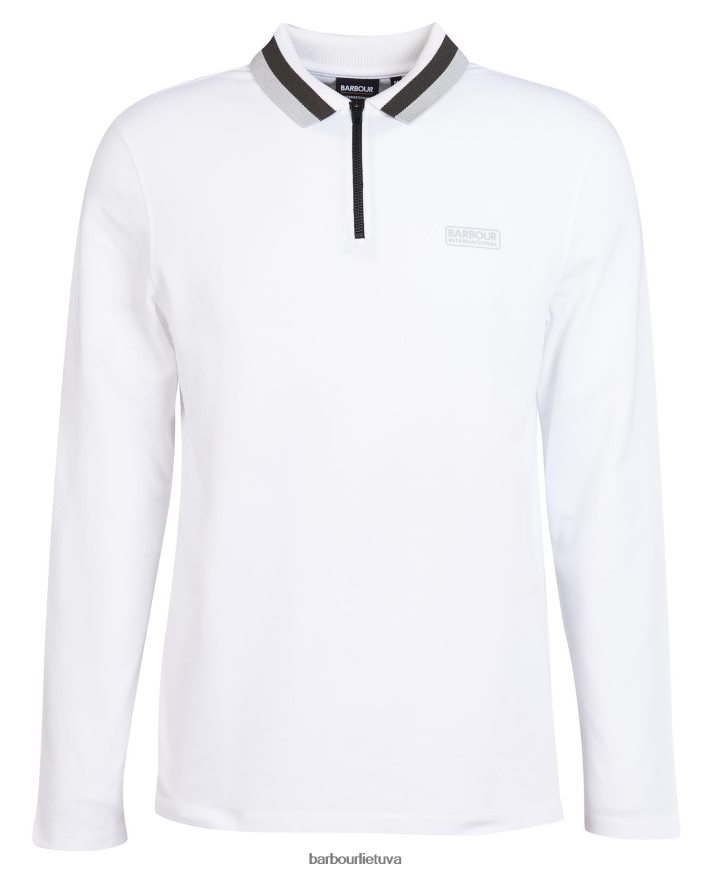 apranga Barbour adisham polo marškinėliai ilgomis rankovėmis baltas vyrų 6F6D80741