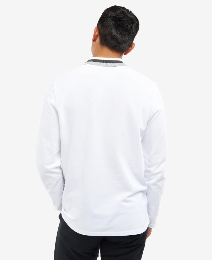 apranga Barbour adisham polo marškinėliai ilgomis rankovėmis baltas vyrų 6F6D80741