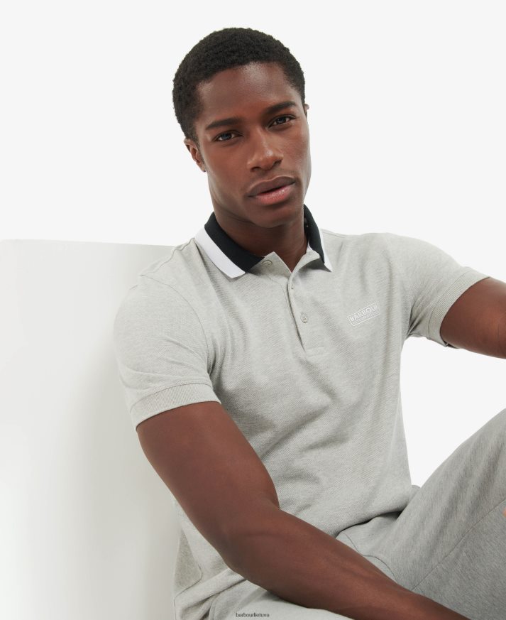 apranga Barbour amperiniai polo marškinėliai šviesiai pilka vyrų 6F6D80689