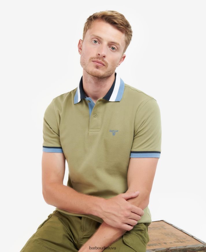 apranga Barbour finkle polo marškinėliai balintos alyvuogės vyrų 6F6D80648