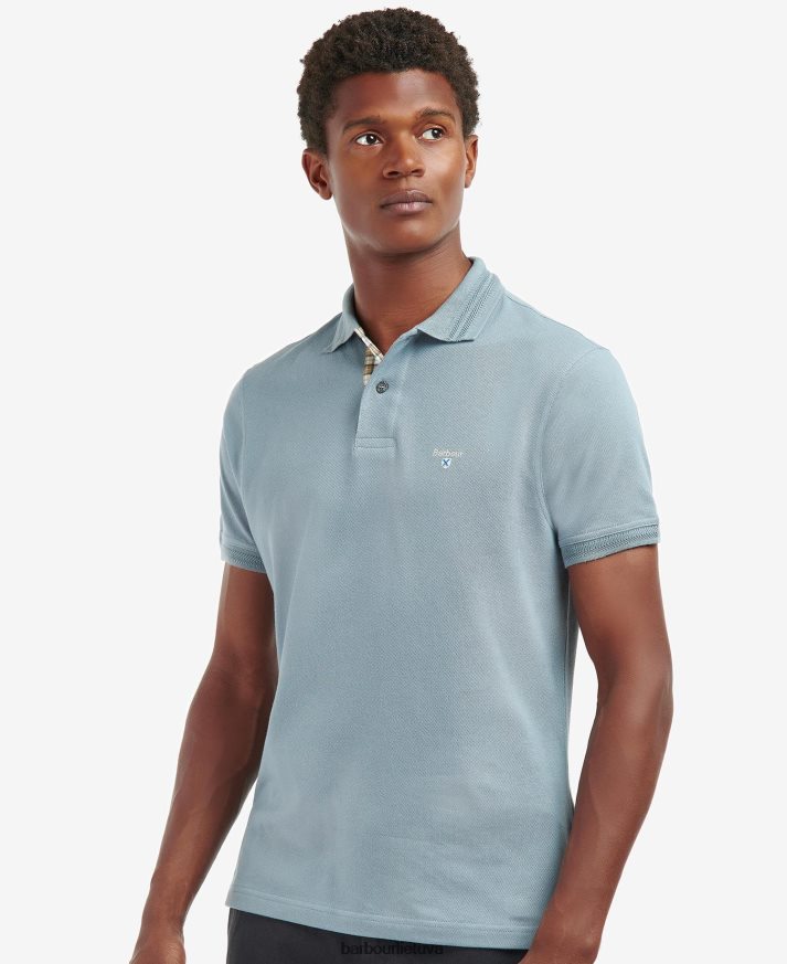 apranga Barbour harrowgate polo marškinėliai skalbtas mėlynai vyrų 6F6D80588